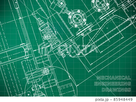 Cover, flyer, banner. Vector engineering illustration. Blueprint, background. Instrument-making drawings Cover, flyer, banner. Vector engineering illustration. Blueprint, background. Instrument-making drawings 85948449