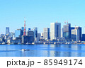 東京都、東京の町並みと東京タワーの風景 85949174