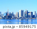 東京都、東京の町並みと東京タワーの風景 85949175