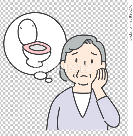 トイレの心配をするシニア女性 85950276