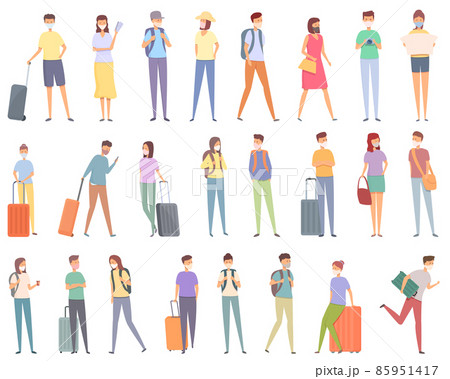 Vacation in mask icon cartoon vector. Road activity 85951417