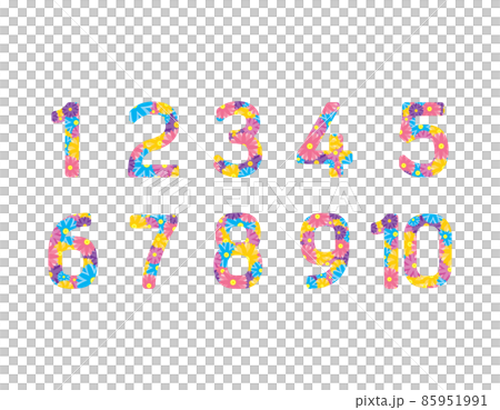 数字のイラスト　カラフル　ベクターイラスト 85951991