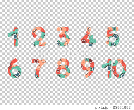 数字のイラスト　カラフル　ベクターイラスト 85951992