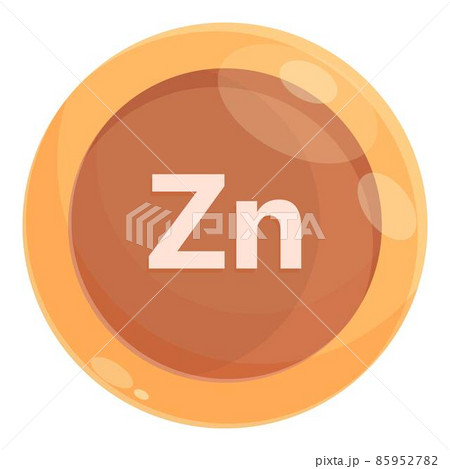 Zinc tablet icon cartoon vector. Mineral food 85952782