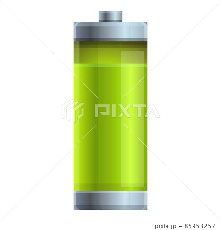 Green battery icon cartoon vector. Charge energy 85953257