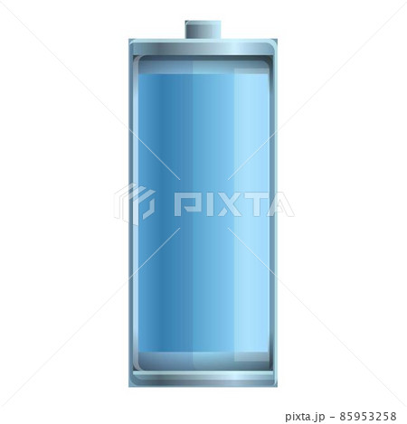 Blue battery icon cartoon vector. Energy charge 85953258