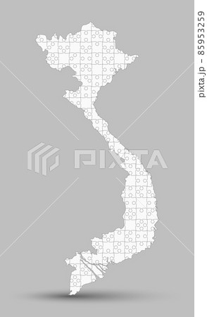 Vector map Vietnam from white puzzle, jigsaw 85953259