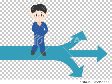 Men at the crossroads: businessman glasses illustration Men at the crossroads: businessman glasses illustration 85953467