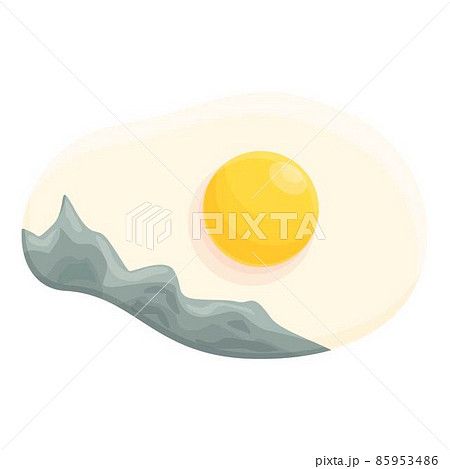 Contaminated fried egg icon cartoon vector. Food bacteria 85953486