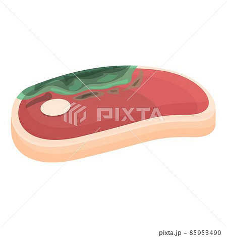 Contaminated steak icon cartoon vector. Virus meat 85953490