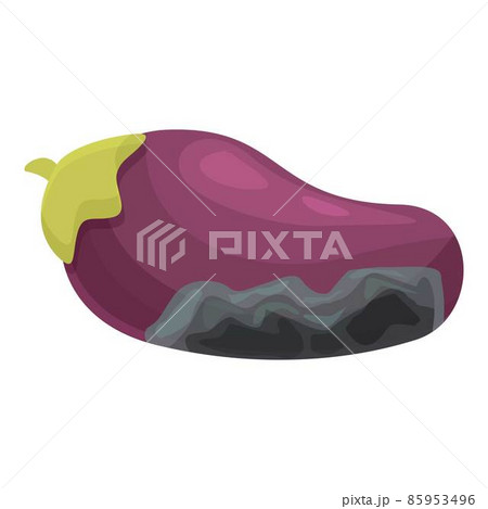 Contaminated eggplant icon cartoon vector. Microbe food 85953496