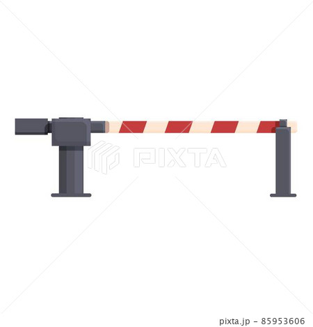 Crossroad barrier icon cartoon vector. Train rail 85953606