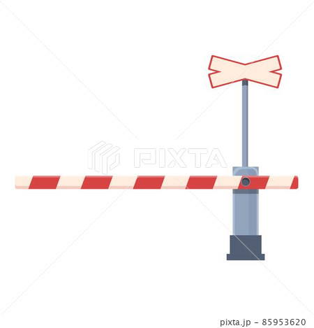 Railway stop icon cartoon vector. Train road Railway stop icon cartoon vector. Train road 85953620