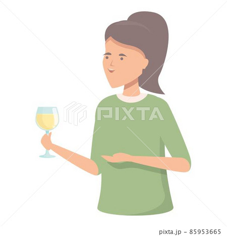 Young sommelier icon cartoon vector. Wine cocktail Young sommelier icon cartoon vector. Wine cocktail 85953665