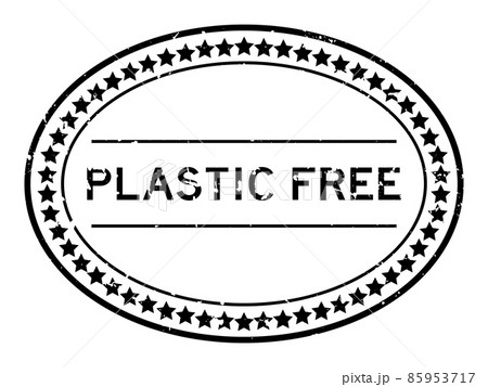 Grunge black plastic free word oval rubber seal stamp on white background 85953717
