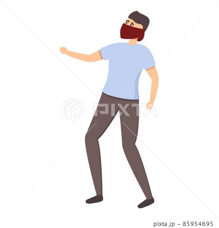 Student self defence icon cartoon vector. Man defense 85954695