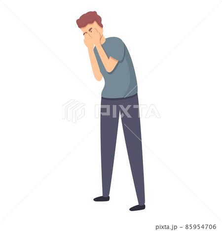 Face defence man icon cartoon vector. Martial fight Face defence man icon cartoon vector. Martial fight 85954706