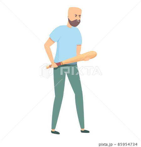 Robber attack icon cartoon vector. Man fight 85954734