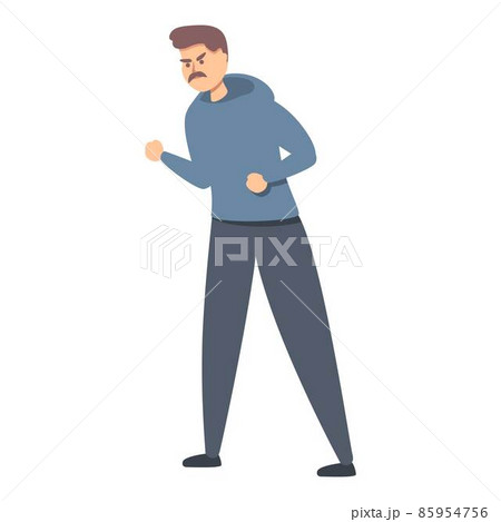 Man karate defence icon cartoon vector. Martial fight Man karate defence icon cartoon vector. Martial fight 85954756