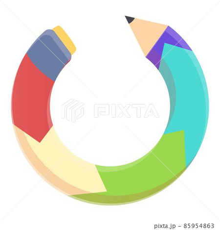 Round pencil icon cartoon vector. Creative writing 85954863