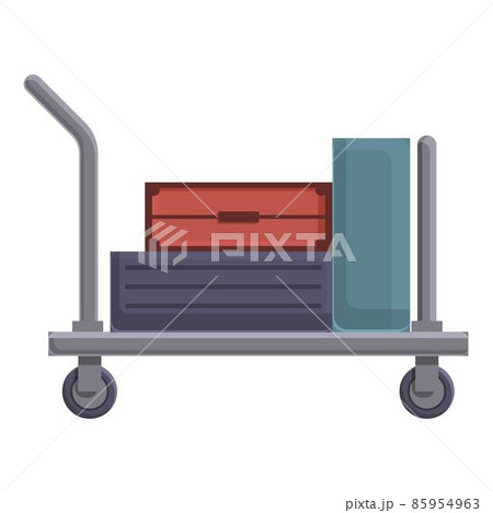Open luggage trolley icon cartoon vector. Travel suitcase Open luggage trolley icon cartoon vector. Travel suitcase 85954963