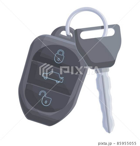 Theft car alarm key icon cartoon vector. Remote system Theft car alarm key icon cartoon vector. Remote system 85955055