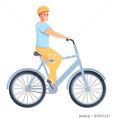 Happy cyclist icon cartoon vector. Bike lifestyle 85955127