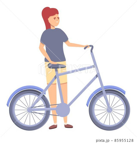 Bicycle teacher icon cartoon vector. Autumn travel 85955128