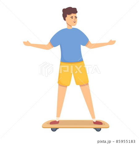 Boy on skateboard icon cartoon vector. Urban sport 85955183