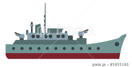 Military ship with guns. Navy force boat icon 85955193