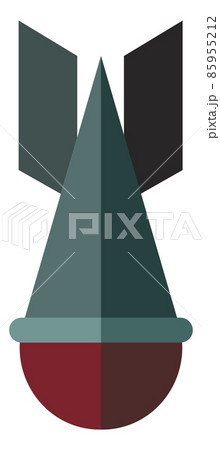 Aerial bomb flat icon. Falling explosive weapon. Military symbol 85955212