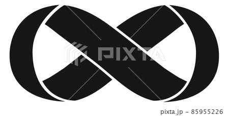 Black ribbon loop. Infinity symbol. Endless motion sign Black ribbon loop. Infinity symbol. Endless motion sign 85955226
