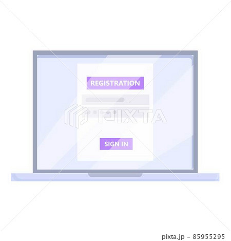 Secure register icon cartoon vector. Online form Secure register icon cartoon vector. Online form 85955295