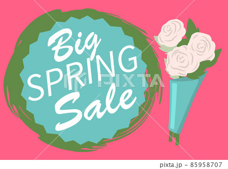 Springtime Label with Flowers, Web Offer Vector Springtime Label with Flowers, Web Offer Vector 85958707