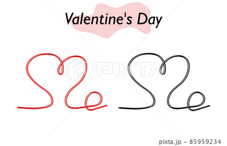 A heart for Valentine day, a single line image. A symbol of love and a Valentine Day holiday. Vector illustration. 85959234