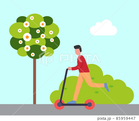 Skateboarding Hobby of Young Boy Teenager on Board 85959447