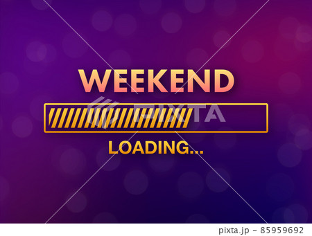 Cartoon weekend loading for print design. Black friday. Holiday illustration. Calendar design. 85959692