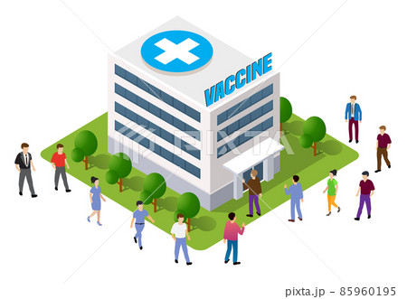 People queuing up for medicine vaccination injection of the epidemic 85960195