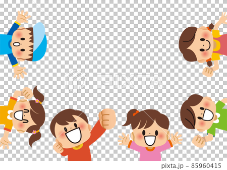 快樂地度過生日快樂的兒童朋友框架 85960415