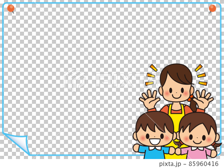 溫柔的幼兒園老師和可愛的孩子媽媽媽媽框架 85960416