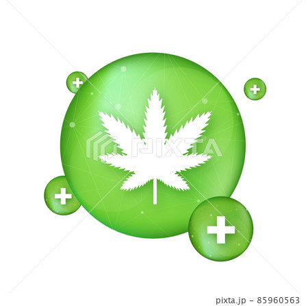 Creative cannabis leaf vector logo icon. Template for CBD Cannabidiol. Vector illustration. Creative cannabis leaf vector logo icon. Template for CBD Cannabidiol. Vector illustration. 85960563