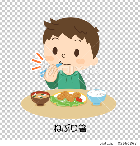 Meal etiquette Bad eating method Neburi chopsticks 85960868