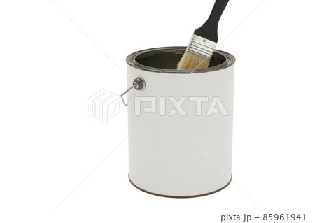 ペンキ丸缶と刷毛 ペンキ丸缶と刷毛 85961941