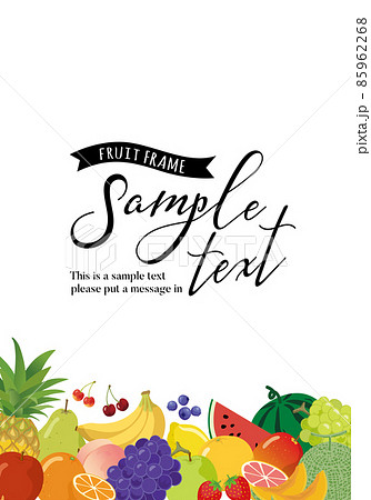 フルーツ背景フレーム（背景白）タテ 85962268