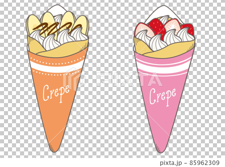 Strawberry crepe and chocolate banana crepe Strawberry crepe and chocolate banana crepe 85962309