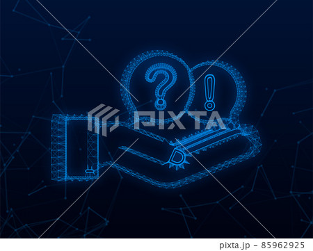 Plexus Question and Answer Bubble Chat hanging over hands on green background. Vector stock illustration Plexus Question and Answer Bubble Chat hanging over hands on green background. Vector stock illustration 85962925