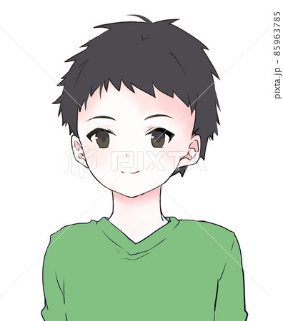 小学生の男の子のアイコンイラストのイラスト素材