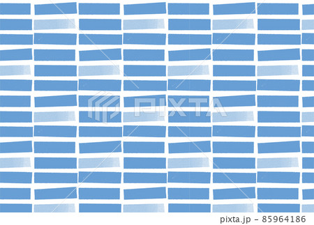 北欧風のブルーのブロック柄の白背景の壁紙のイラスト素材