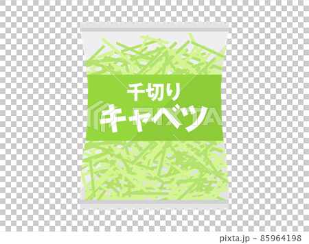 パックに入った、千切りキャベツのイラスト 85964198