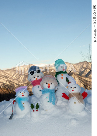 雪うさぎと雪だるまたち 85965790